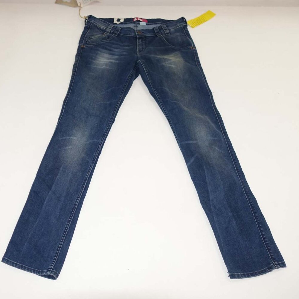 H&M Women's Sqin Slim Jeans Size 33 NWT Blue Low Rise 33" Inseam Stretch Denim